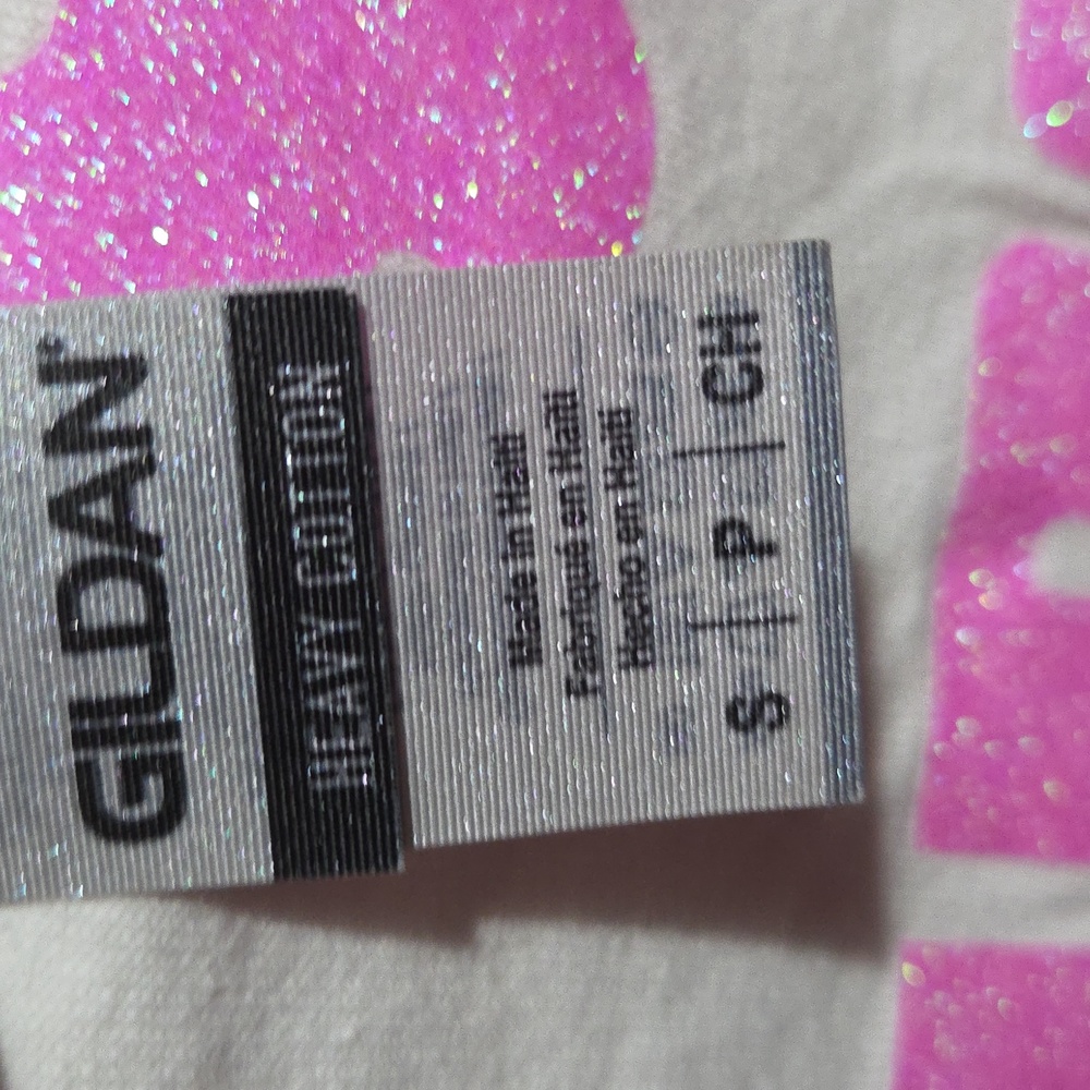 Gildan Kids White Tee with Pink Graphic - Picture 2 of 3